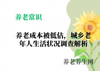 养老成本被低估，城乡老年人生活状况调查解析