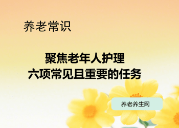聚焦老年人护理：六项常见且重要的任务
