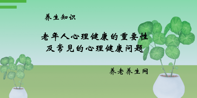 老年人心理健康的重要性及常见的心理健康问题