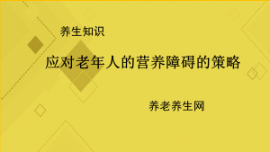 应对老年人的营养障碍的策略
