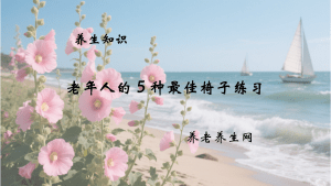 老年人的 5 种最佳椅子练习